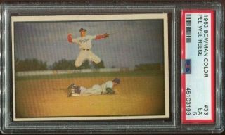 1953 Bowman Color Pee Wee Reese 33 Dodgers Psa 5 Ex Top 300 Baseball Card