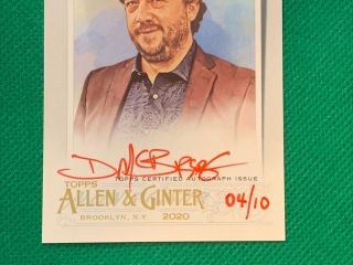 2020 Topps Allen Ginter DANNY MCBRIDE Autograph RED INK AUTO 04/10 Kenny Powers 2