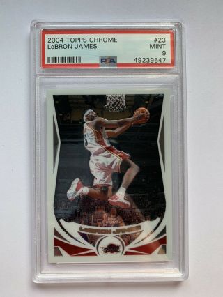 2004 - 05 Topps Chrome Lebron James 23 Psa 9 2nd Year Rookie - Priced To Sell