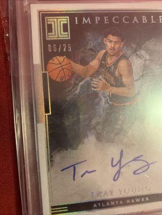 Trae Young RC Auto Impeccable On Card SSP /25 2