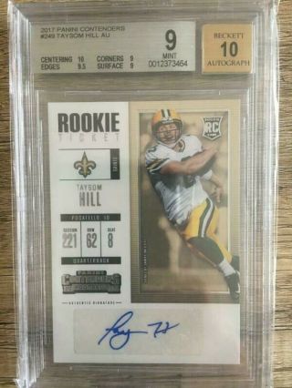 2019 Panini Contenders 249 Taysom Hill Auto/rc Sp Bgs 9/10