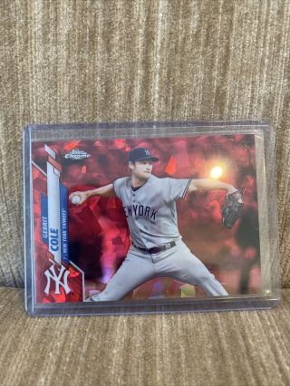 Gerrit Cole 2020 Topps Chrome Sapphire 351 Red Refractor 4/5 Yankees Sp Rare