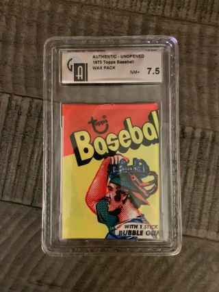 Authentic 1973 Topps Baseball Wax Pack - Graded 7.  5