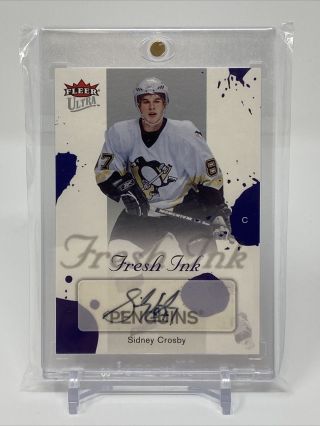 2005 - 06 Fleer Ultra Fresh Ink Sidney Crosby Auto Rookie Pittsburgh Penguins