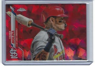 2020 Topps Chrome Sapphire Yadier Molina Red /5 Cardinals