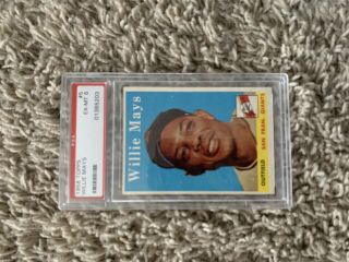 1958 Topps 5 Willie Mays Psa 6 Say Hey Kid’s First S.  F.  Giants Card Hof