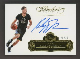 2015 - 16 Panini Flawless Klay Thompson Signed Auto 20/25 Golden State Warriors