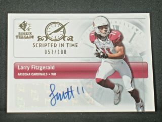 Larry Fitzgerald 2007 Upper Deck Sp Rookie Threads Autograph (57/100) Cardinals