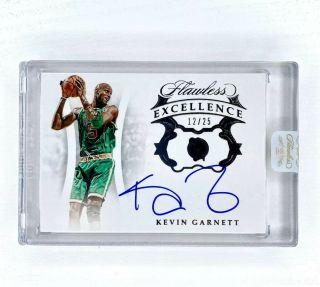 2018 Panini Flawless Kevin Garnett Silver Excellence Signature Auto /25 Celtics