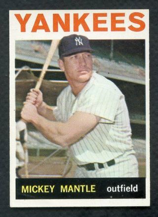 1964 Topps 50 Mickey Mantle Yankees Ex - Mt 388848 (kycards)