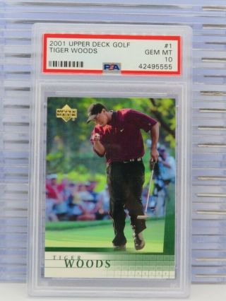 2001 Upper Deck Golf Tiger Woods Rookie Card Rc 1 Psa 10 Gem D76
