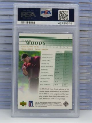 2001 Upper Deck Golf Tiger Woods Rookie Card RC 1 PSA 10 GEM D76 2