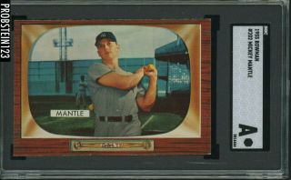 1955 Bowman 202 Mickey Mantle Yankees Hof Sgc Authentic