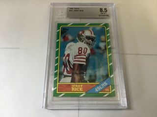1986 Topps 161 Jerry Rice (rc) Bgs 8.  5 San Francisco 49ers Hot Rookie Psa ?