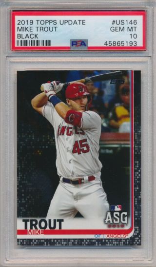 2019 Topps Update Mike Trout All Star Game Black /67 Psa 10 Us146