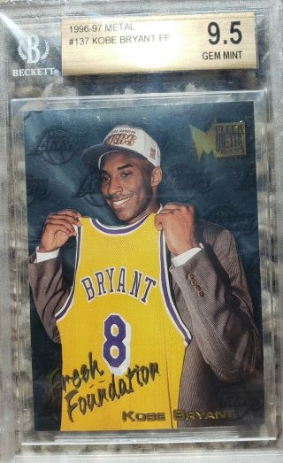 Kobe Bryant 1996 - 97 Fleer Metal Fresh Foundation Ff 137 Bgs 9.  5 Rookie Lakers