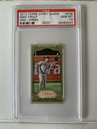 2012 Topps Gypsy Queen Mike Trout Psa 10 Mini Green Very Rare Psa Pop 2