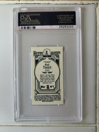 2012 Topps Gypsy Queen Mike Trout Psa 10 Mini Green Very Rare PSA POP 2 3