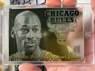 1996 - 97 Fleer Metal Michael Jordan Platinum Portraits Chicago Bulls Insert 5