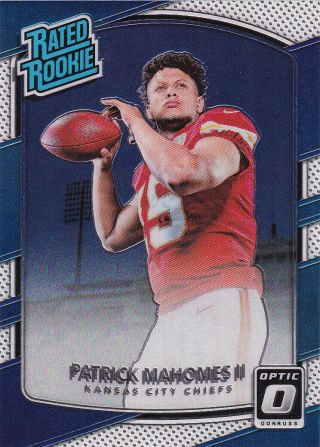 Patrick Mahomes Ii 2017 Panini Optic Rated Rookie Rookie Card 177 Chiefs