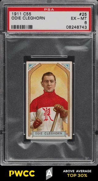1911 C55 Hockey Odie Cleghorn Rookie Rc 25 Psa 6 Exmt (pwcc - A)