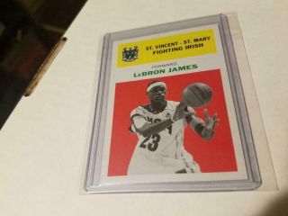 2012 Fleer Retro Lebron James 1961 Red Yellow Green St Mary Vincents Cavs Sp