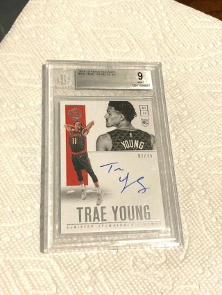 Trae Young 18 - 19 Encased Rookie Autogragh 7/75 Bgs 9 10 Auto