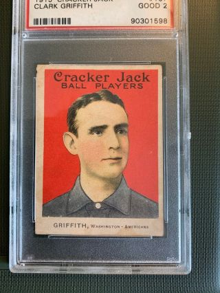 1915 Cracker Jack 167 Clark Griffith Hof Psa 2 Good