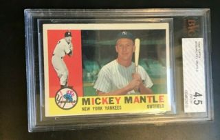 1960 Topps Mickey Mantle Baseball Card 350 Bvg 4.  5 Vg - Ext. ,  Bright Colours Wow