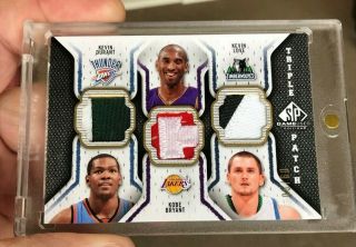 2009 - 10 Sp Game Kobe Bryant Kevin Durant Love Triple Allstar Patch