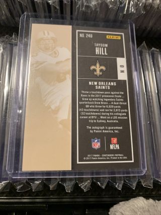 2017 Panini Contenders Football Taysom Hill Rookie Ticket Atuo Saints 2