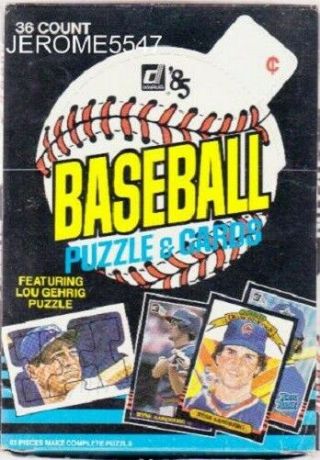 1985 Donruss Baseball Wax Card Box 36 Packs - Fasc - Loc Csa4l_ 2l