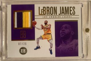 Lebron James 2018 - 19 Panini Encased 3 - Color Patch /25 Los Angeles Lakers
