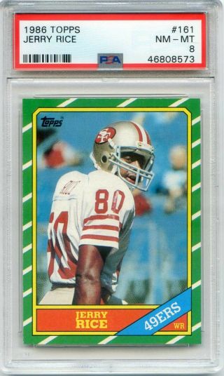 1986 Topps 161 Jerry Rice Psa 8 Nmmt 49ers Rookie Hall Of Fame Superstar