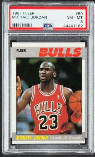 1987 Fleer Basketball Michael Jordan 59 Psa 8 Nm - Mt Basketball Card.