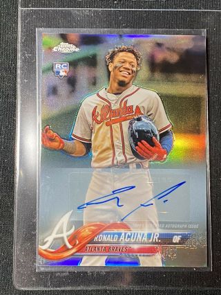 2018 Topps Chrome Update Refractor Auto Ronald Acuna Autograph Rc Rookie