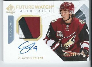 2017 - 18 Ud Sp Authentic Clayton Keller Future Watch Rookie Patch Autograph /100