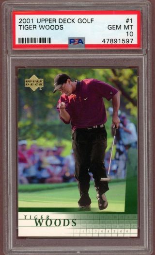 2001 Upper Deck Tiger Woods Rookie Psa 10 1 Gem