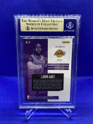2018 - 19 Absolute Memorabilia 23 Lebron James Lakers BGS 9.  5 Gen 2