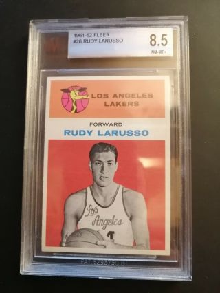 1961 - 62 Fleer 26 Rudy Larusso Bvg 8.  5 With 9 Centering
