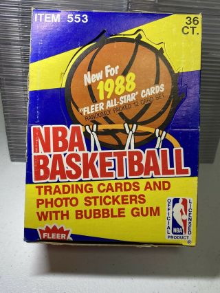1988 - 89 Fleer Basketball Cards Empty Wax Box No Wrappers