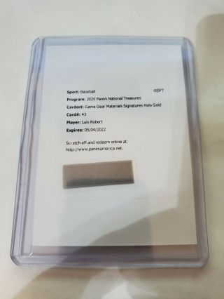 2020 Panini National Treasures Game Gear Materials Signatures Holo Gold Luis.