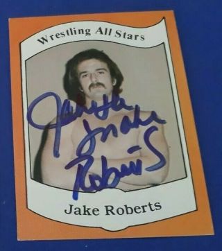 1983 Wrestling All Stars Jake Roberts Rookie Card Rc Signed Autographed Wwf Wwe