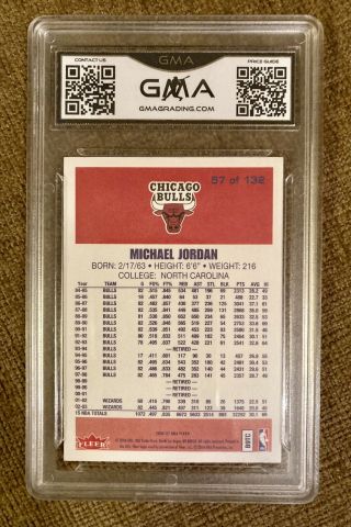 2006 - 07 Fleer Michael Jordan 1986 - 87 20th Anniversary 57 GMA 10 Gem PSA ? 3