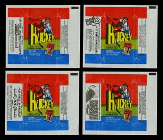 1971 - 72 1971 Topps Hockey Card Wax Pack Wrappers Complete Set 4 Different Prizes
