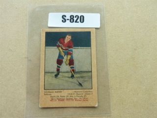 Vintage Hockey Card Parkhurst 1951 - 52 Montreal Canadien Doug Harvey Rookie S820