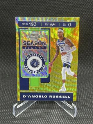 2019 - 20 Contenders Optic D’angelo Russell Season Ticket Gold Wave Tmall Ssp /10?