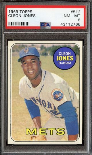 1969 Topps 512 Cleon Jones Psa 8 Mets Centered Adt3388