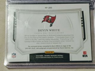 2019 National Treasures Devin White Midnight 5 - Color NFL DRAFT PATCH Auto /20 3