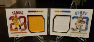 2015 - 16 Panini Preferred Booklet Lebron James/ Stephen Curry Dual Jersey /199